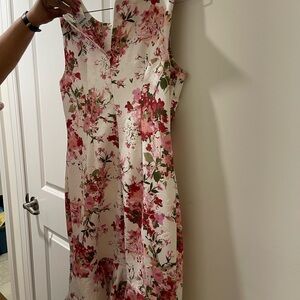 Floral Pink and White Dress